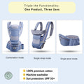 6 in 1 Breathable Multifunction Ergo 360 Baby Carrier for Newborn to Toddler - Cute Cubs