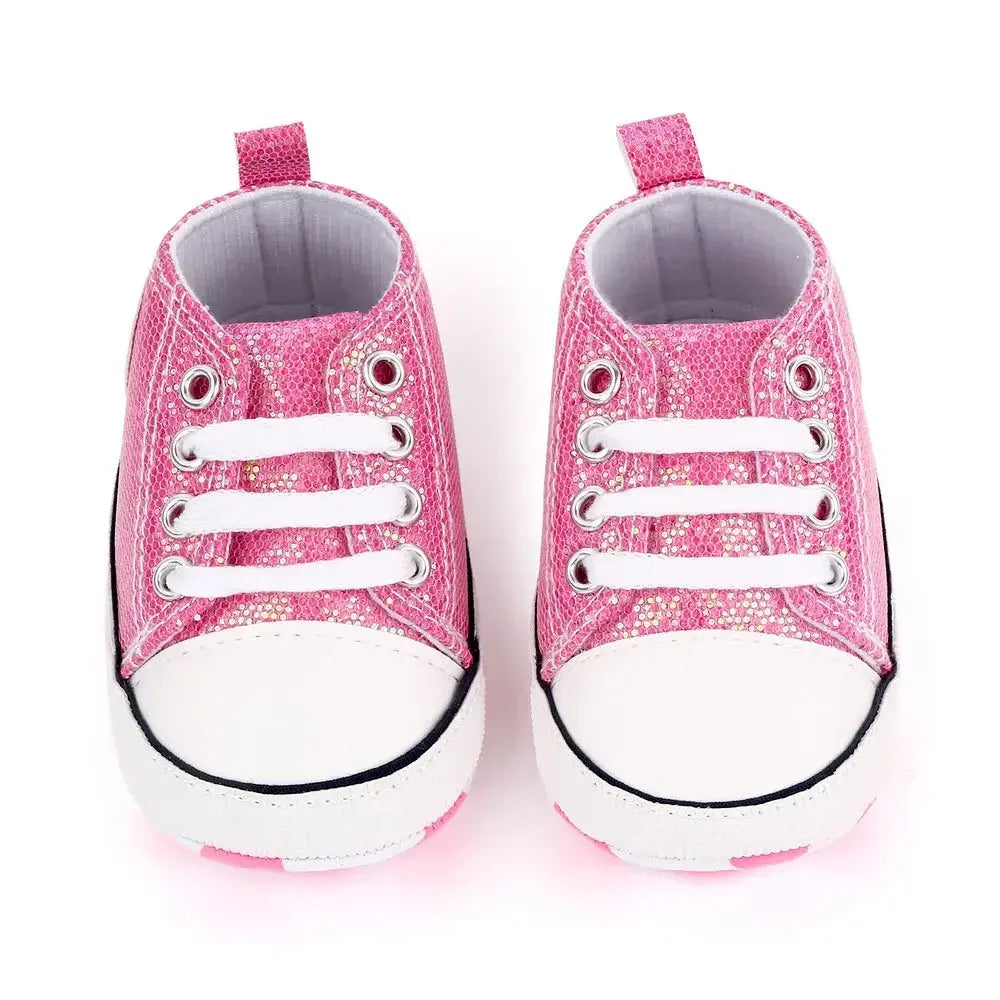 Newborn 2024 Sequined Canvas Baby Sneakers 👟