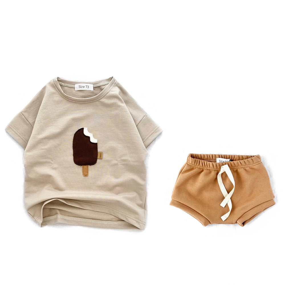 combo of the unisex baby shorts with the popsicle baby top 