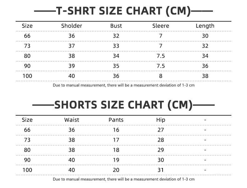 size guide for baby tee